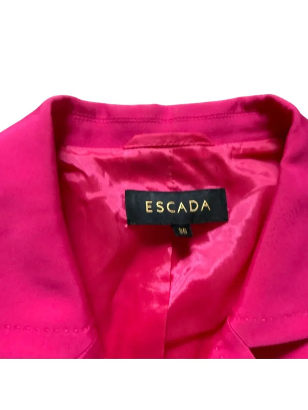 Escada Fuchsia Blazer Pencil Skirt Suit Set Women's 36 Pink - Picture 3 of 16